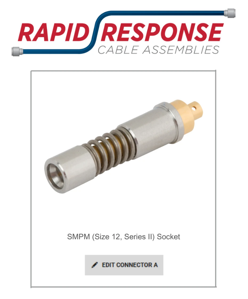 NanoRF Connectors in Custom Cable Builder